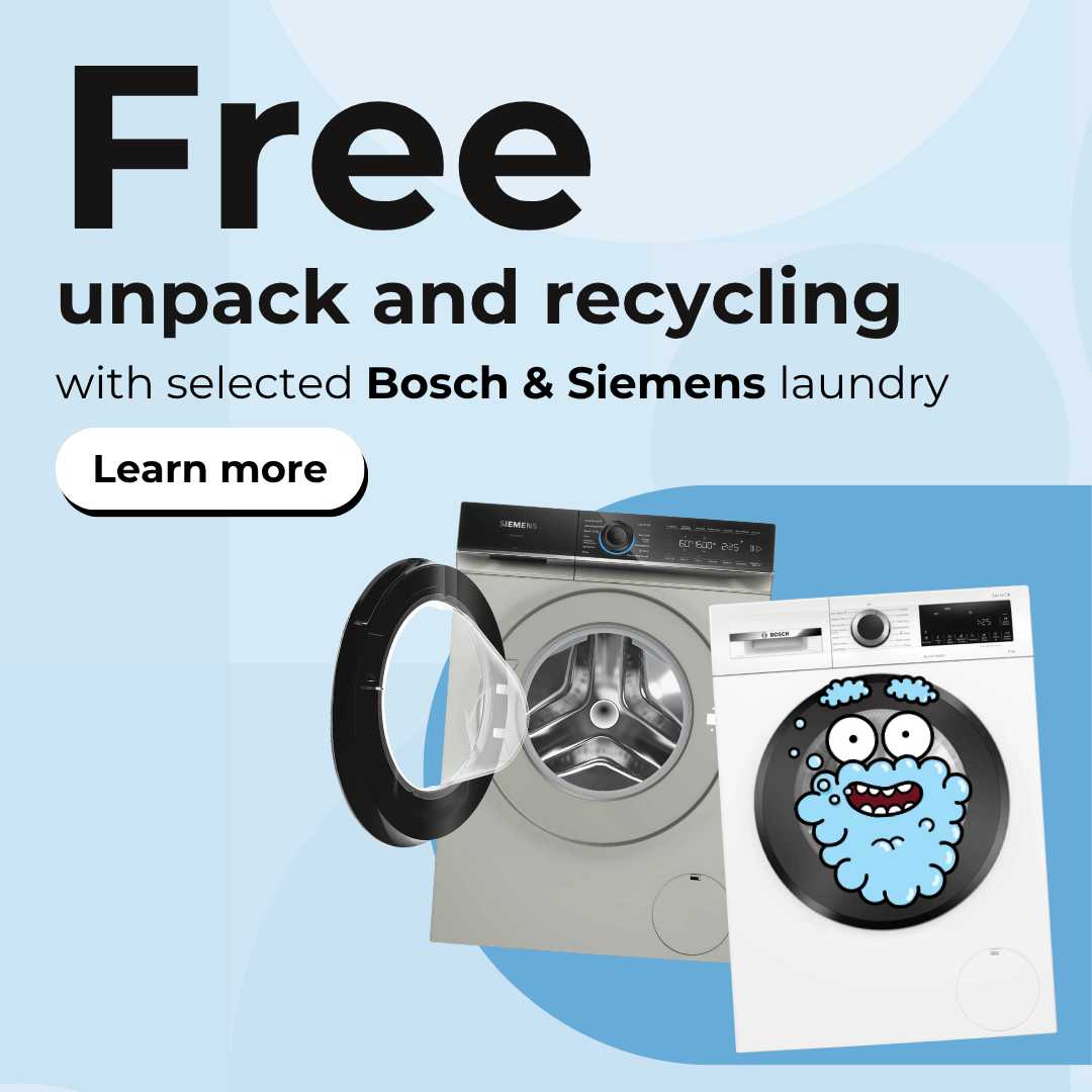 Free unpack and recycling with selected Bosch and Siemens laundry appliances